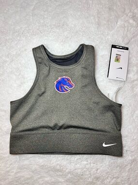 New NIKE Boise State Broncos Everything Sports Workout Football Team Bra Gray M